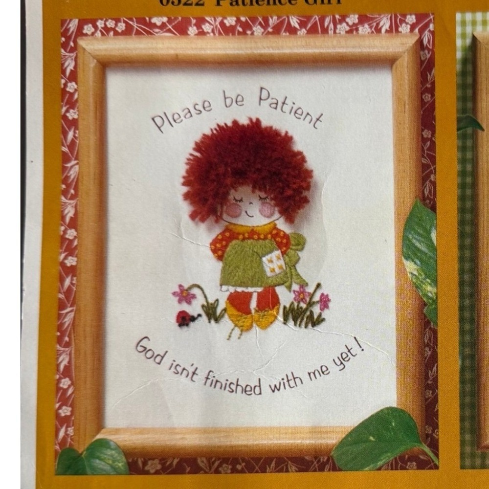 VTG Little Girl Embroidery Crewel Kit Religious Needlework Childhood